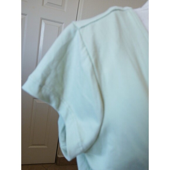 No Comment Womens Blouse V-Neck Wrap Short Sleeves Light Green Size Large - Picture 6 of 15